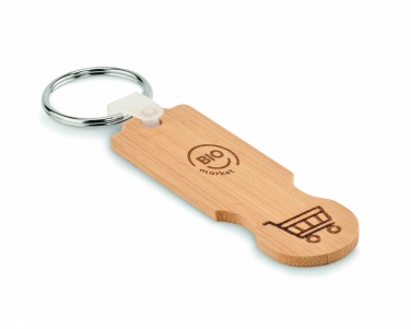 Logotrade promotional giveaways photo of: Bamboo euro token key ring Rauma